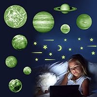 BoardGamec - Glow in The Dark Stickers - Luminous Dots Stars - Solar System - Planets and Comets - Wall and Ceiling Decals