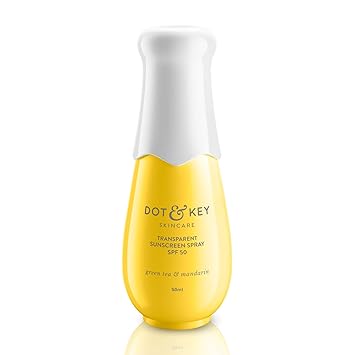 Dot & Key Transparent Sunscreen Spray SPF 50, PA+++, invisible non sticky sunscreen for all skin types, for broad spectrum UV-A & UV-B Sun Protection - Paraben Free