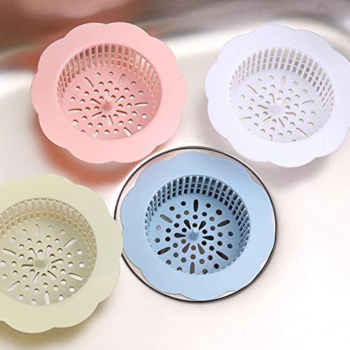 JOMAE-Shop 4PCS Kitchen Drain Filter Cover Bathroom Shower Sink Drain Strainer Sewer Kitchen Basin Sink Strainer,Hair Catcher Stopper, Easy Clean