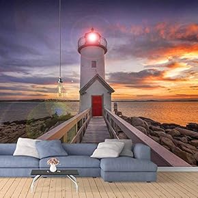 Wall Mural The Seaside Lighthouse Removable Wallpaper Wall Sticker for Bedroom Living Room - 66x96 inches