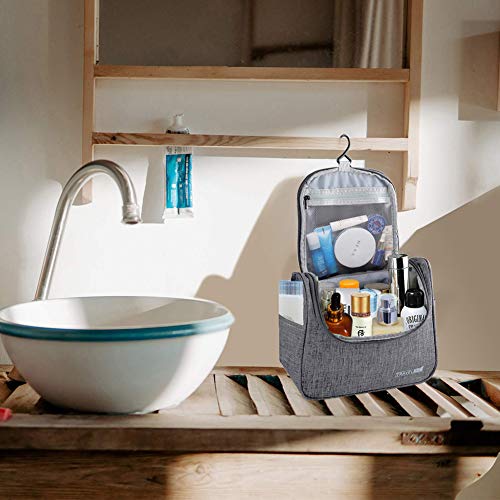Hanging Travel Toiletry Bag for Women and men Large Cosmetic Makeup Travel Organizer Bag for Bathroom Shower (M, Light Grey) 4 Hanging Travel Toiletry Bag for Women and men Large Cosmetic Makeup Travel Organizer Bag for Bathroom Shower (M, Light Grey)