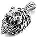 INBLUE Men's Stainless Steel Pendant Necklace Silver Tone Lion Punk -with 23 inch Chain
