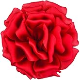 Satin Fabric Flower Brooch Pin for Women Large Rose Flower Brooches Elegant Camellia Brooch Lapel Pins Wedding Party Dance Banquet Dress Suit Ceremony Clothes Jewelry Accessories