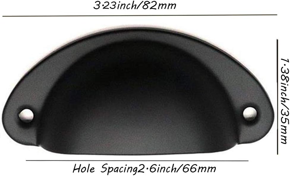 Xinlie Retro Decorative Door Knob for Furniture Drawer Shell Handle Vintage for Drawer Cupboard Kitchen Furniture Curved Iron Retro Cupboard Door Knob for Wardrobes (12 Pieces) (B) - Image 3