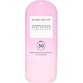 Glow Recipe Dew Shield Korean Face Sunscreen SPF 30 - Hydrating Moisturizer & Dewy, Lightweight Sunscreen - Formulated with Broad Spectrum UV Protection with No White Cast or Pilling (15ml)