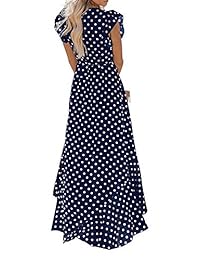 GRECERELLE Vestido largo de verano con estampado floral y cuello en V para dama