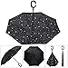G4Free Windproof Upside Down Double Layer Inverted Reverse Umbrella UV Protection for Women