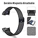 Oitom Metal Bands Compatible Fitbit Charge 3 Band Women Men Small,Magnetic Stainless Steel Milanese Loop Replacement Band Wrist Straps Accessories(Small 5.1