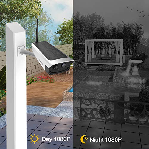 Outdoor Solar Powered Battery Security Camera, NexTrend 1080P Home Wireless IP Cam w/Build-in 6600mAh Battery, PIR Alarm Alerts, Night Vision, Two-Way Audio, Support TF Card& Cloud Service - Thumbnail 6