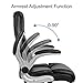 YAMASORO Office Chair High Back PU Leather Computer Desk Chair Gaming Chair with Flip-Up Arms, Headrest and Lumbar Support