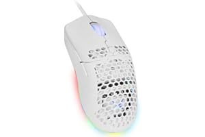 DELUX 67G (2.36oz) Wired Lightweight Gaming Mouse with 12800DPI, RGB Backlit and 7 Programmable Buttons, Honeycomb Shell Gami