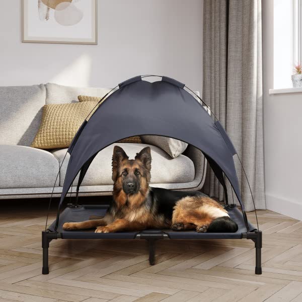 PETMAKER Elevated Dog Bed with Canopy 36x30Inch Portable Pet Bed
