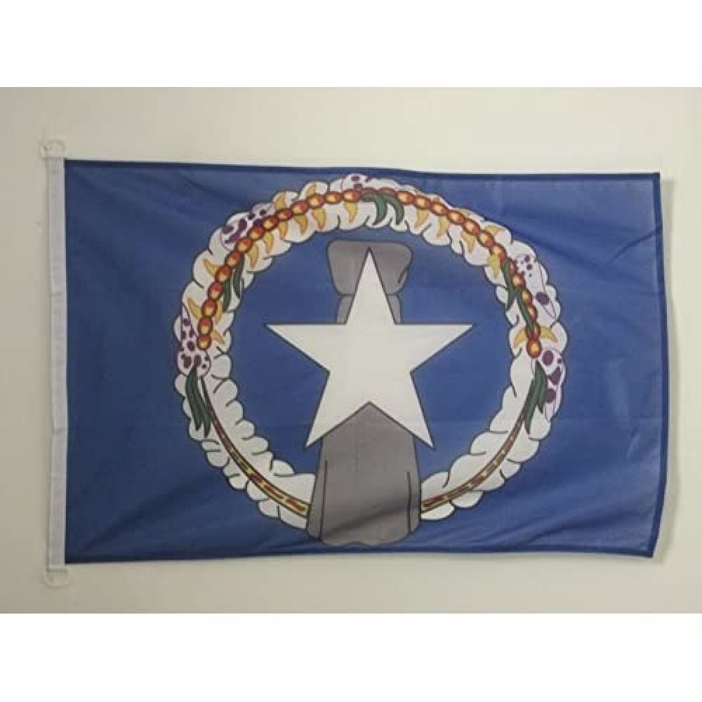 AZ FLAG - Northern Mariana Islands Flag - 2x3 Ft - For Outdoor - Northern Mariana Islander Banner Knitted Polyester with Two Plastic Rings - Fade Resistant - Vivid Colors - 2' x 3' Feet - 90x60 Cm