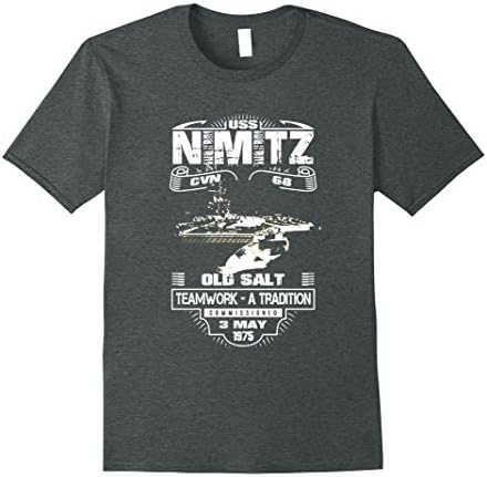Men's USS NIMITZ - OLD SALT SINCE 1975 CVN 68 TSHIRT 2XL Dark Heather