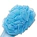 Bath Loofah & Brush with Long Handle Sponge Back Scrubber Shower & Bath Handle Exfoliating Pouf Scrubber on a Stick Body Back Luffa Brush by Woods World (Blue)