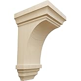 3 1/2"W x 3 3/4"D x 6"H Mini Jefferson Wood Corbel, Rubberwood