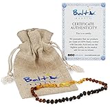 Baltic Amber Teething Necklace For Babies (Unisex) (Raw Rainbow) - Anti Inflammatory, Drooling & Teething Pain Reduce Properties - Natural Certificated Oval Baltic Jewelry with the Highest Quality