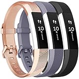 Vancle Replacement Bands Compatible with Fitbit Alta HR and Fitbit Alta (3 Pack), Newest Sport Wristbands with Secure Metal Buckle for Fitbit Alta HR/Fitbit Alta