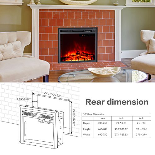 image for 30'' Electric Fireplace Insert,Freestanding & Recessed Electric Stove 