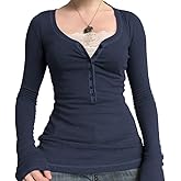 Women Y2K Lace Frill Long Sleeve Tops Fairy Grunge Buttons Neckline Shirt Retro V Neck Slim Fit Fairycore Tee Pullovers