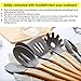 Silicone Kitchen Utensils - 8PCS Cooking Utensils Set with Natural Bamboo Wood Handle for Nonstick Cookware,Best Kitchen Tools for Gift,Grey