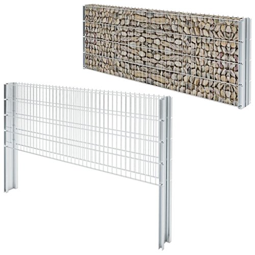 vidaXL Gabionen Doppelstabmattenzaun 2008x830mm 20m Gittermattenzaun Gartenzaun – Bild 3