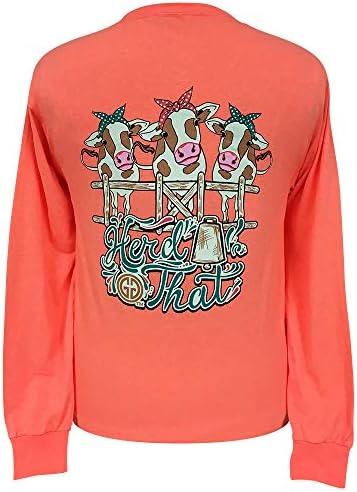 Herd That Retro Heather Coral Long Sleeve T-Shirt