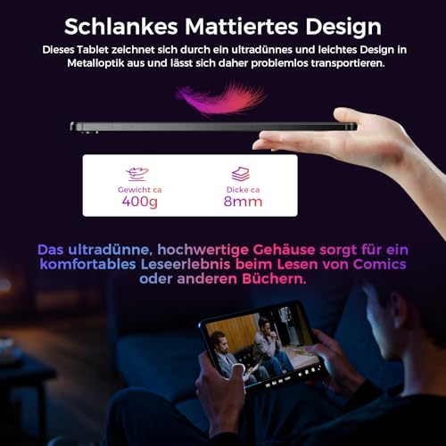 RebotAi 2026 Neuestes Tablet 10.1 Zoll Android 16 mit Gemini AI, 16GB RAM + 64GB ROM, GMS Widevine L1, WiFi 6 & BT 5.2, Dünn und leicht Tablet mit Gesichtserkennung (Grau)