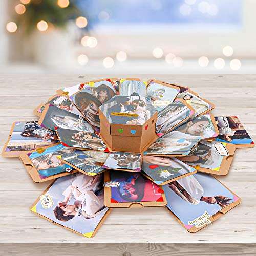 Koogel Explosion Box Set, Kraft Paper Album Gift Box Creative Album Surprise Album Sticker Box for Proposals Making Surprises Birthday Mothers Day Christmas