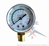 Air Compressor Pressure/Hydraulic Gauge 2" Face Side Mount 1/4" NPT 0-200 PSI