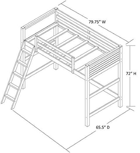 Your Zone Twin Wood Loft Style Bunk Bed (Walnut)