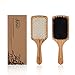 Bamboo Hair Brush Set By JUNE Care - 1 Natural Boar Bristle Hair Brush and 1 Detangler Wooden Paddle Hair Brush with Grass Tree Wood Pins