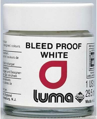 Daler-Rowney Pro Ink, Luma Bleed Proof White, 1oz - Opaque Retouching Ink for Artists - Brush, Pen, Airbrush