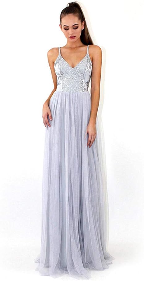 vestito lungo grigio elegante