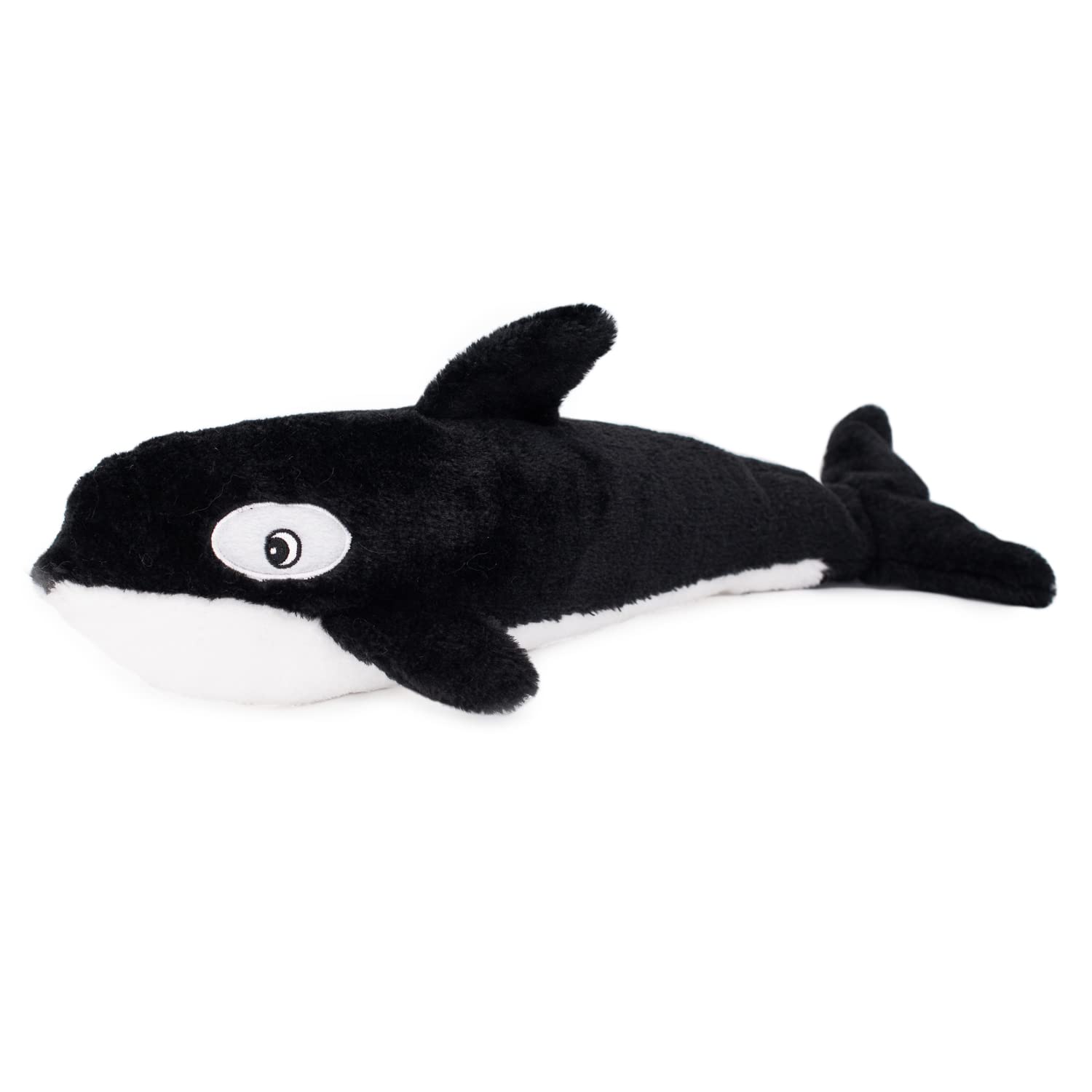 ZippyPaws - Jigglerz Tough Stuffing Squeaky Plush Dog Toy, Ocean Themed Toys - Killer Whale