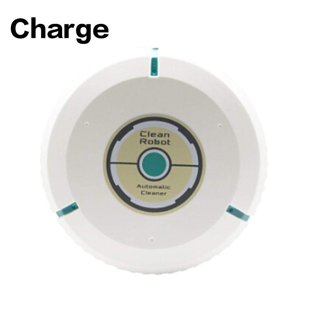 2 Types of Mini Automatic Induction Sweeping Robot Floor Cleaning Sweeping Robot for Pet Hair, Carpet & Hard Floor (Rechargeable, White)