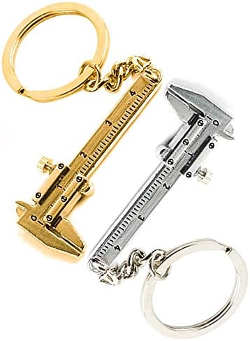 FANCYLEO Mini Tool Keychain Set with Vernier Caliper Ruler, 2 Pcs Key Holders Tag Sliding Key Holder Rings Keychain Tools and Gadgets Keychain Cool Gift Ideas for Men