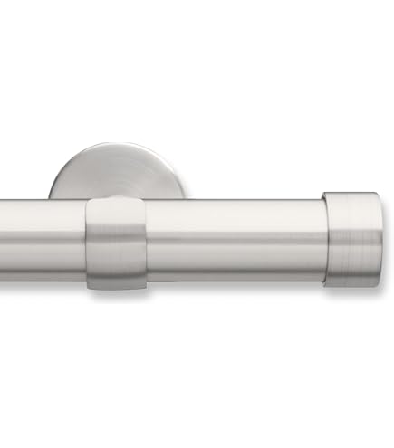 Lwiiom Brushed Nickel Curtain Rod - Adjustable 16 To 120 Inch, 1 Inch Diameter With Aluminum Brackets For Wall Or Ceiling - View #7