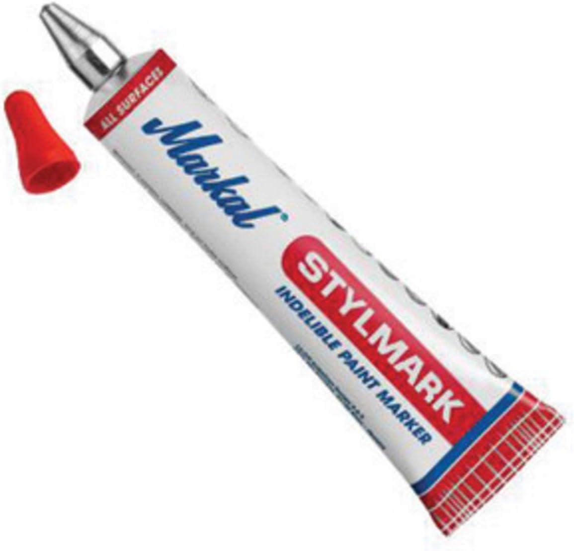 Markal Stylmark Red Paint Ball Tip Tube Marker, Package Size: 48 Each
