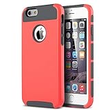 6 Plus, iPhone 6 Plus Case, iPhone 6S Plus Case, MagicSky Hybrid Dual Layer Holster Shockproof Hard Case Cover Apple iPhone 6 Plus / 6S Plus - Grey/Neon Red