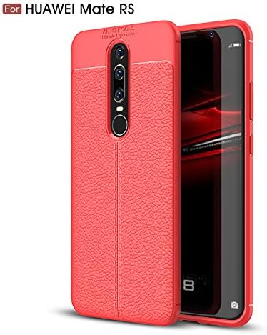 Alfort Huawei Mate RS Porsche Case, Huawei Mate RS Porsche Cover Premium TPU, 3 in 1 Multifunction Huawei Mate RS Porsche Phone Case Carbon fiber TPU Silicon Clear Soft Shockproof Bumper （ Red ）