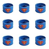 Ecparty Superhero Slap Bracelet for Kids Boys & Girls Birthday Party Supplies Favors (9 pack) (Super-Man)