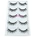 Mink 3D False Eyelashes LASGOOS Natural Daily Look Messy Real Mink Lashes Fake Eyelashes for Eye Makeup 5 Pairs/Box (A13)
