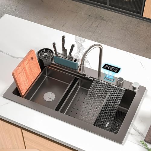 Kitchen Sink Flying Rain Waterfall Kitchen Sink Set 30X 18 Stainless Steel Sin | Brett Interiors