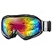 OutdoorMaster OTG Ski Goggles - Over Glasses Ski/Snowboard Goggles for Men, Women & Youth - 100% UV Protection (Black Frame + VLT 15% Grey Lens with REVO Red)
