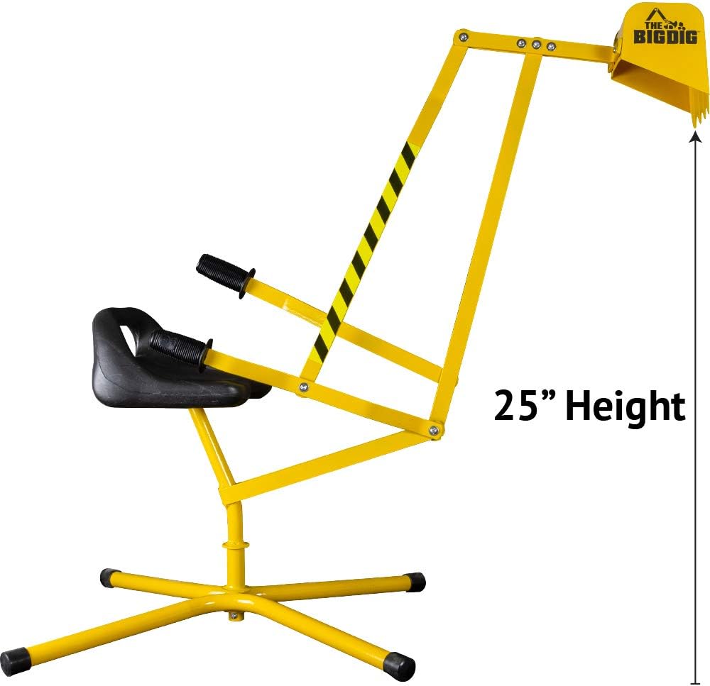 The Big Dig Sandbox Digger Excavator Crane with 360° Rotation with Base, Great for Sand, Dirt and Snow, Steel Outdoor Play Toy: Toys & Games