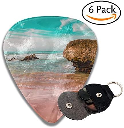 Golden Sands Beach Coast Algave Portugal Stylish Celluloid Guitar Picks Plectrums For Guitar Bass 6 Pack.46mm