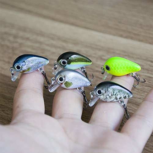 FOVONON Crankbaits Set Lure Fishing Hard Baits Swimbaits Boat Ocean Topwater Lures Kit Fishing Tackle Minnow Vib Set for Trout Bass Perch Fishing Lures with Box (F103B) - Thumbnail 2