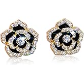 Rhinestone Crystal Flower Stud Earrings for Women