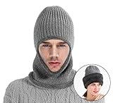 MOCOFO Warm Winter Hats, 3-in-1 Knit Beanie with Flexible Neck Guard,Unisex Face